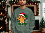 Let's Get Baked Funny Christmas Sweater, Funny Holiday Gingerbread Man Sweatshirt, Cannabis Humor Clothing