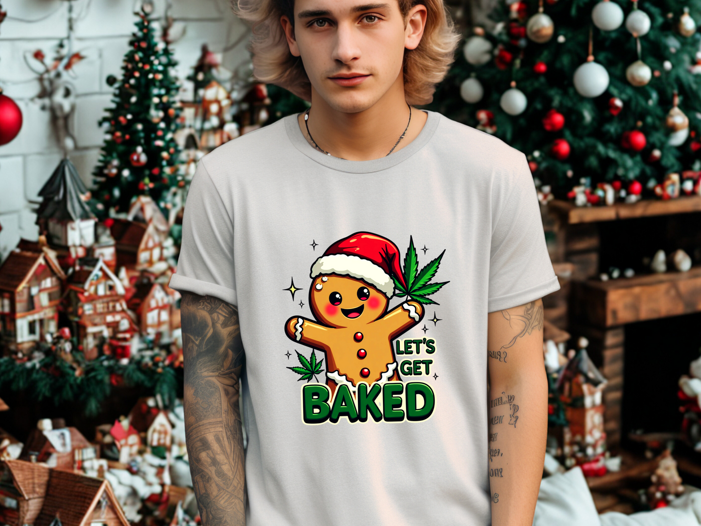 Let's Get Baked Holiday Gingerbread Man Tee