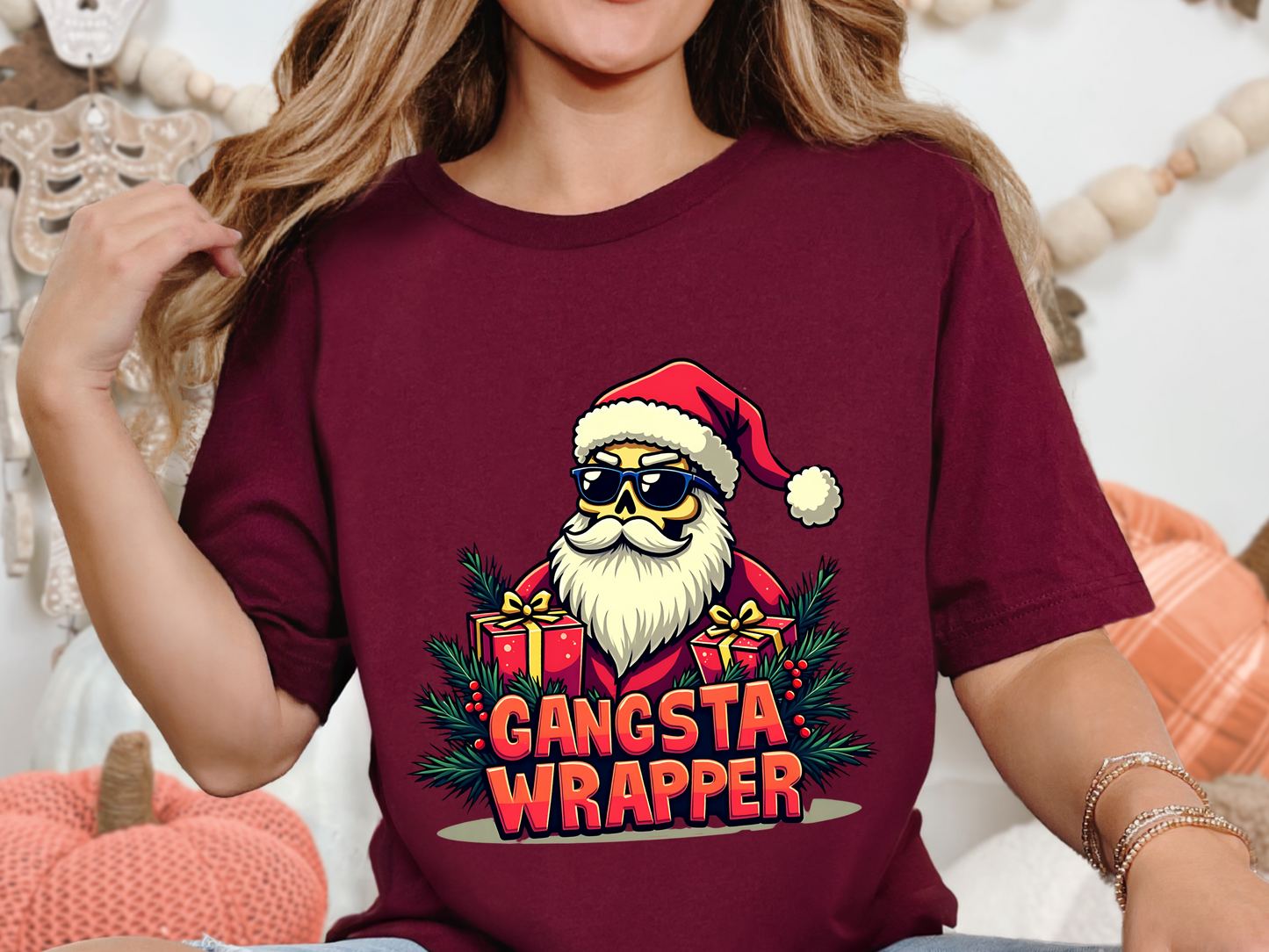Gangsta Wrapper Sarcastic Christmas Tee