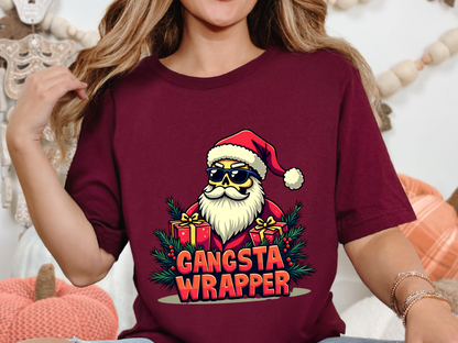 Gangsta Wrapper Sarcastic Christmas Tee