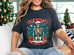 Funny Skeleton Christmas Tee, On The Naughty List & Loving It Christmas T-Shirt