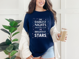 Inspirational Cosmic Graphic Tee, Motivational Bright Stars T-Shirt