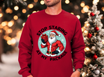 Stop Staring At My Package Funny Christmas Sweatshirt
