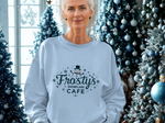 Frosty's Snowflake Café Christmas Sweatshirt, Festive Snowman Sweater