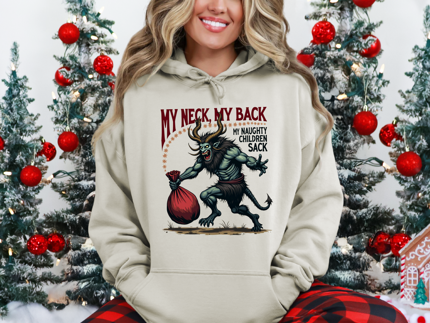 Krampus "My Neck, My Back" Hoodie, Sarcastic Sweatshirt