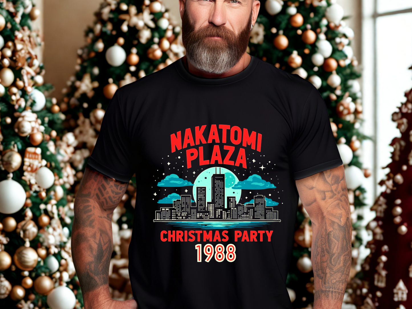 Funny Retro Nakatomi Plaza 1988 Christmas Tee