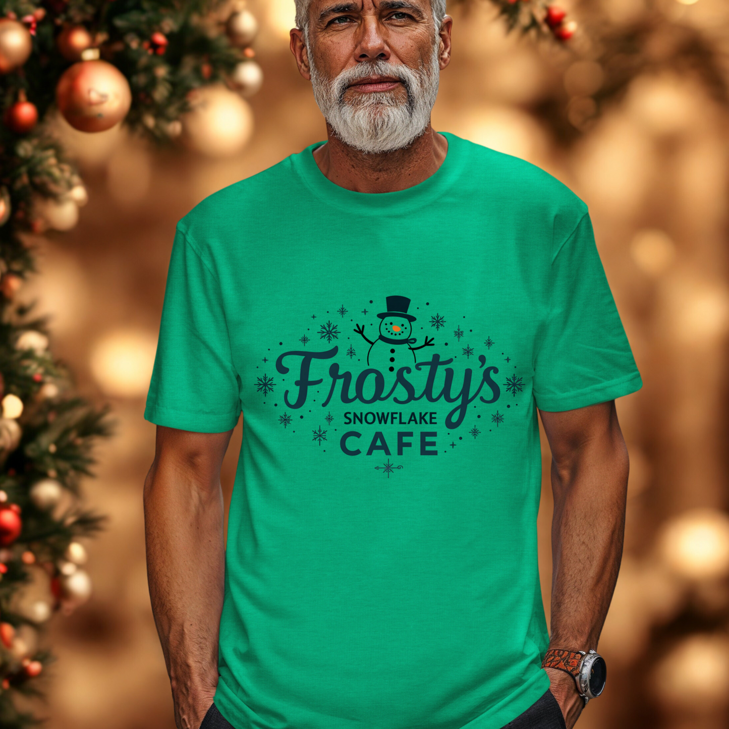 Frosty's Snowflake Café Christmas T-Shirt