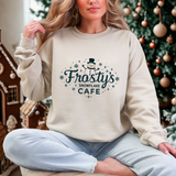 Frosty's Snowflake Café Christmas Sweatshirt, Festive Snowman Sweater