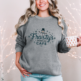 Frosty's Snowflake Café Christmas Sweatshirt, Festive Snowman Sweater