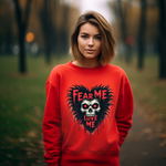 Gothic Horror Sweatshirt - Fear Me, Love Me Graphic Crewneck