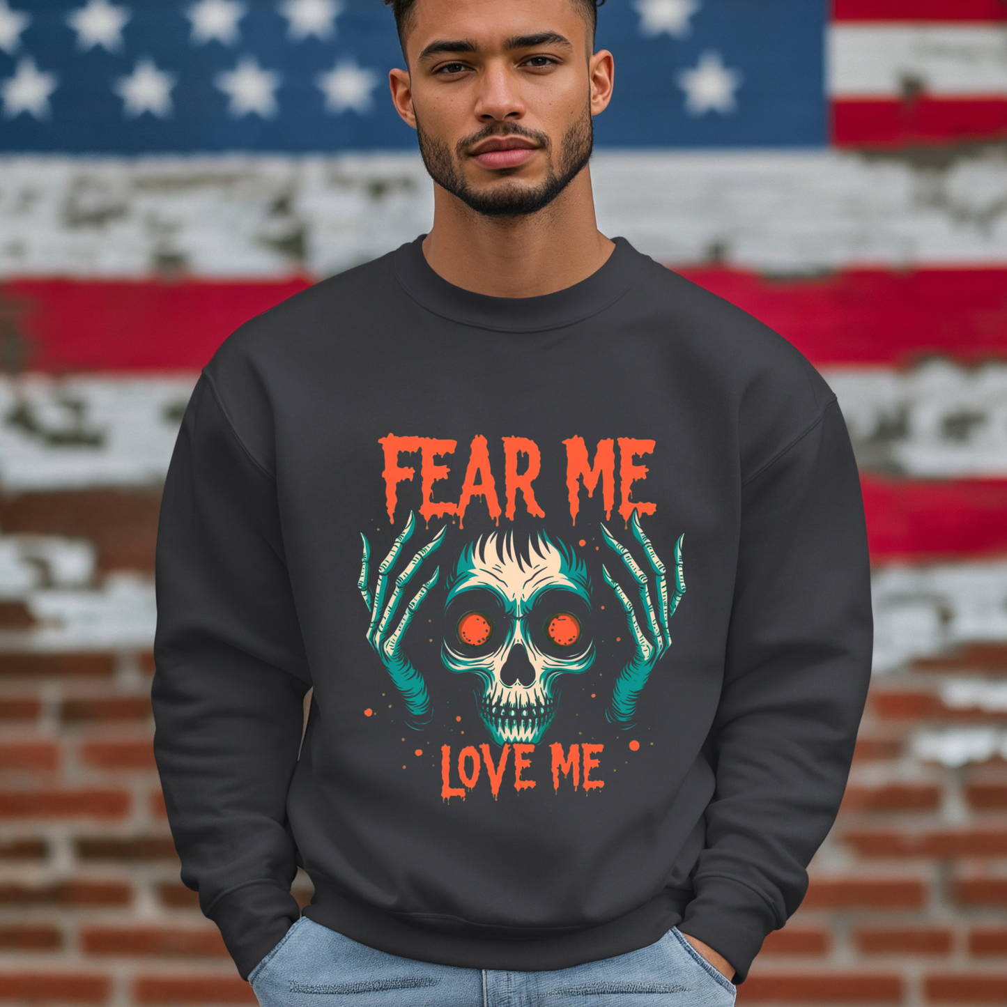 Fear Me Love Me Spooky Crewneck Sweater