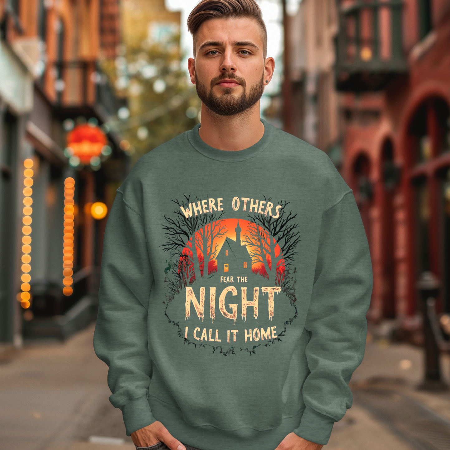 Fear the Night Spooky Vintage Inspired Sweatshirt