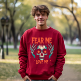 Spooky Skull Sweatshirt - Fear Me Love Me Crewneck