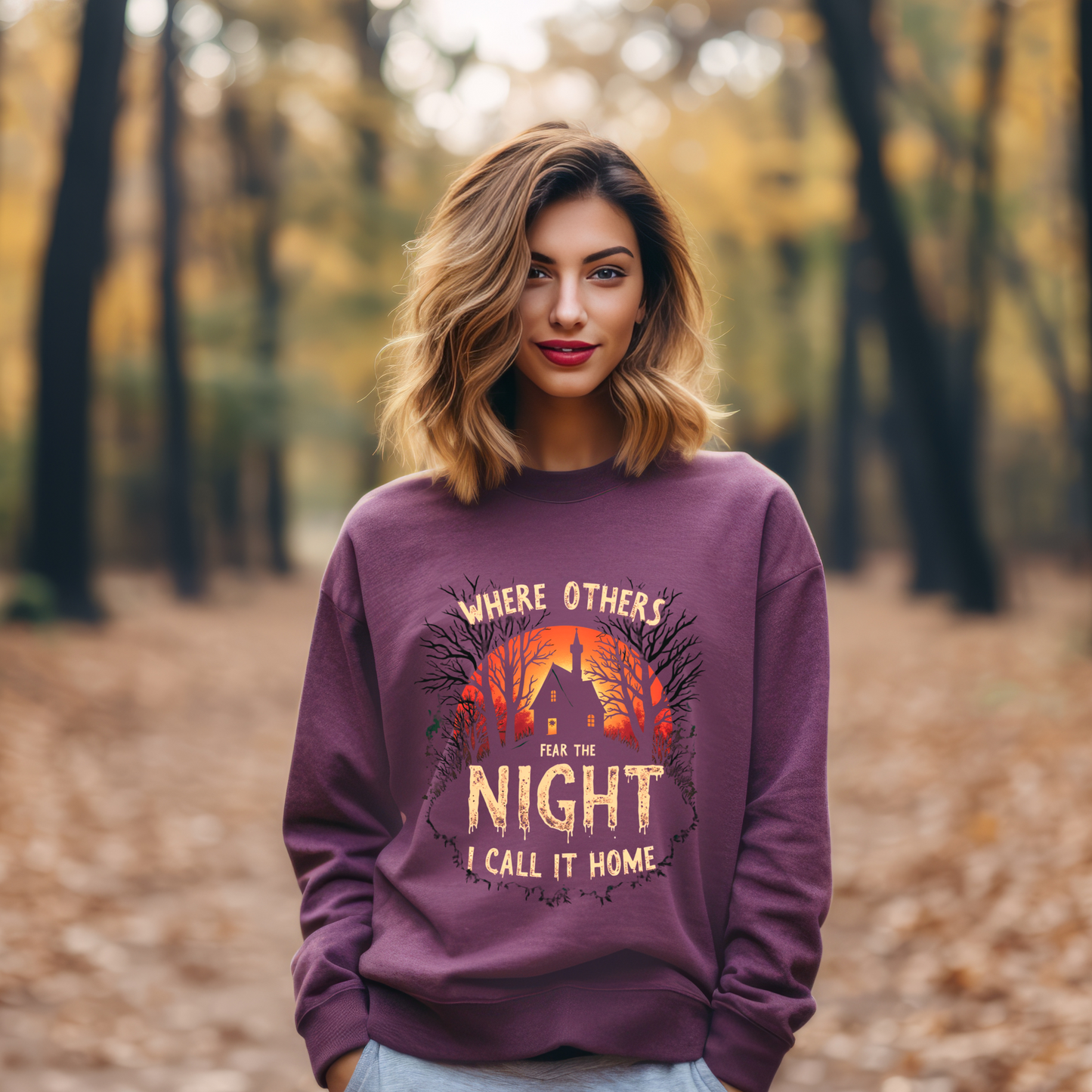 Fear the Night Spooky Vintage Inspired Sweatshirt