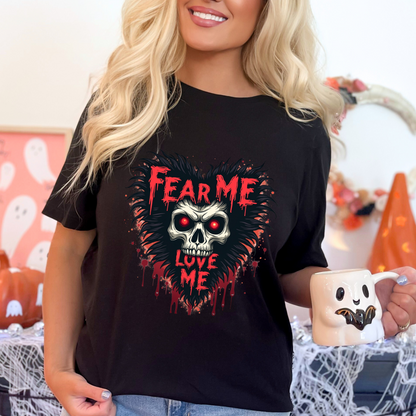 Gothic Fear Me Love Me Skull Tee
