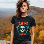 Skull Graphic Tee, Fear Me Love Me T-Shirt