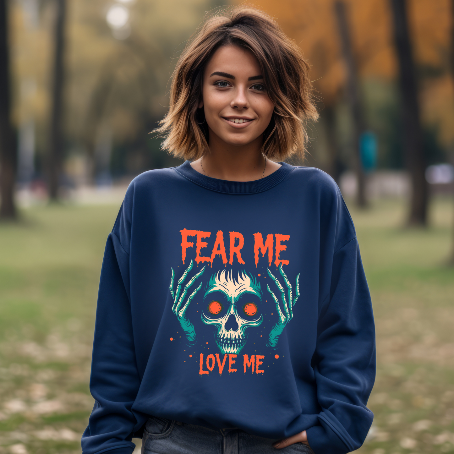 Fear Me Love Me Spooky Crewneck Sweater