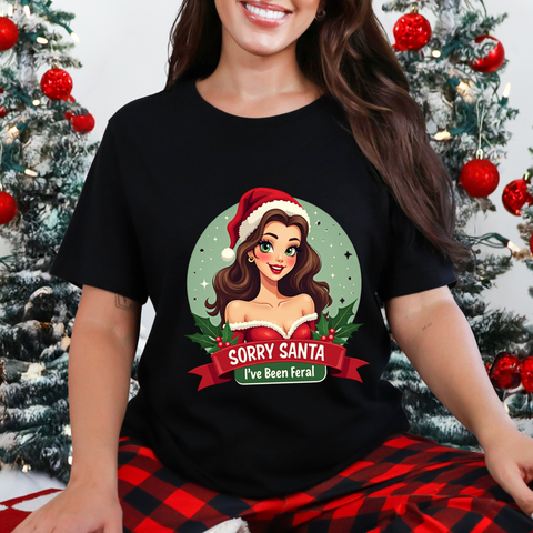 Funny Christmas Pin Up Girl T-Shirt - Sarcastic Coquette Tee