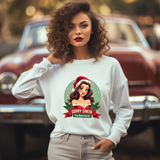 Funny Christmas Coquette Pin Up Girl Sweatshirt, Sarcastic Coquette Christmas Sweater