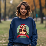 Funny Christmas Coquette Pin Up Girl Sweatshirt, Sarcastic Coquette Christmas Sweater