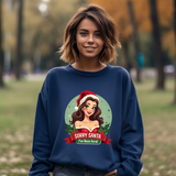 Funny Christmas Coquette Pin Up Girl Sweatshirt, Sarcastic Coquette Christmas Sweater