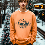 Frosty's Snowflake Café Christmas Sweatshirt, Festive Snowman Sweater
