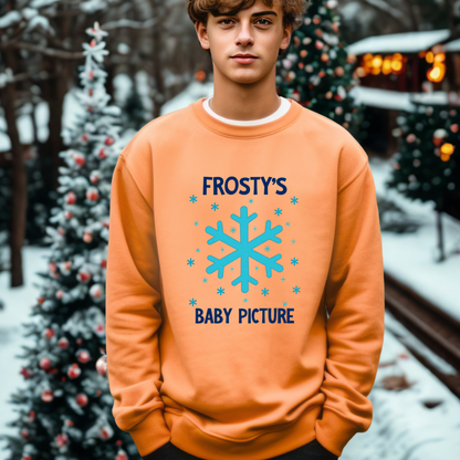 Frosty's Baby Picture Whimsical Christmas Sweatshirt