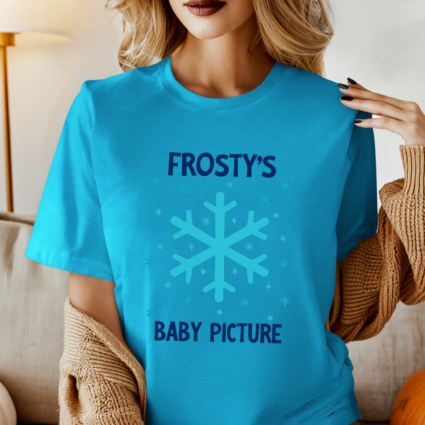 Frosty's First Baby Picture Whimsical Christmas T-Shirt