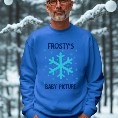 Frosty's Baby Picture Whimsical Christmas Sweatshirt
