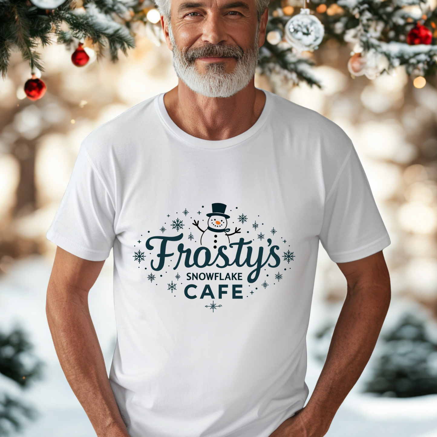 Frosty's Snowflake Café Christmas T-Shirt