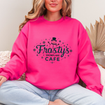 Frosty's Snowflake Café Christmas Sweatshirt, Festive Snowman Sweater