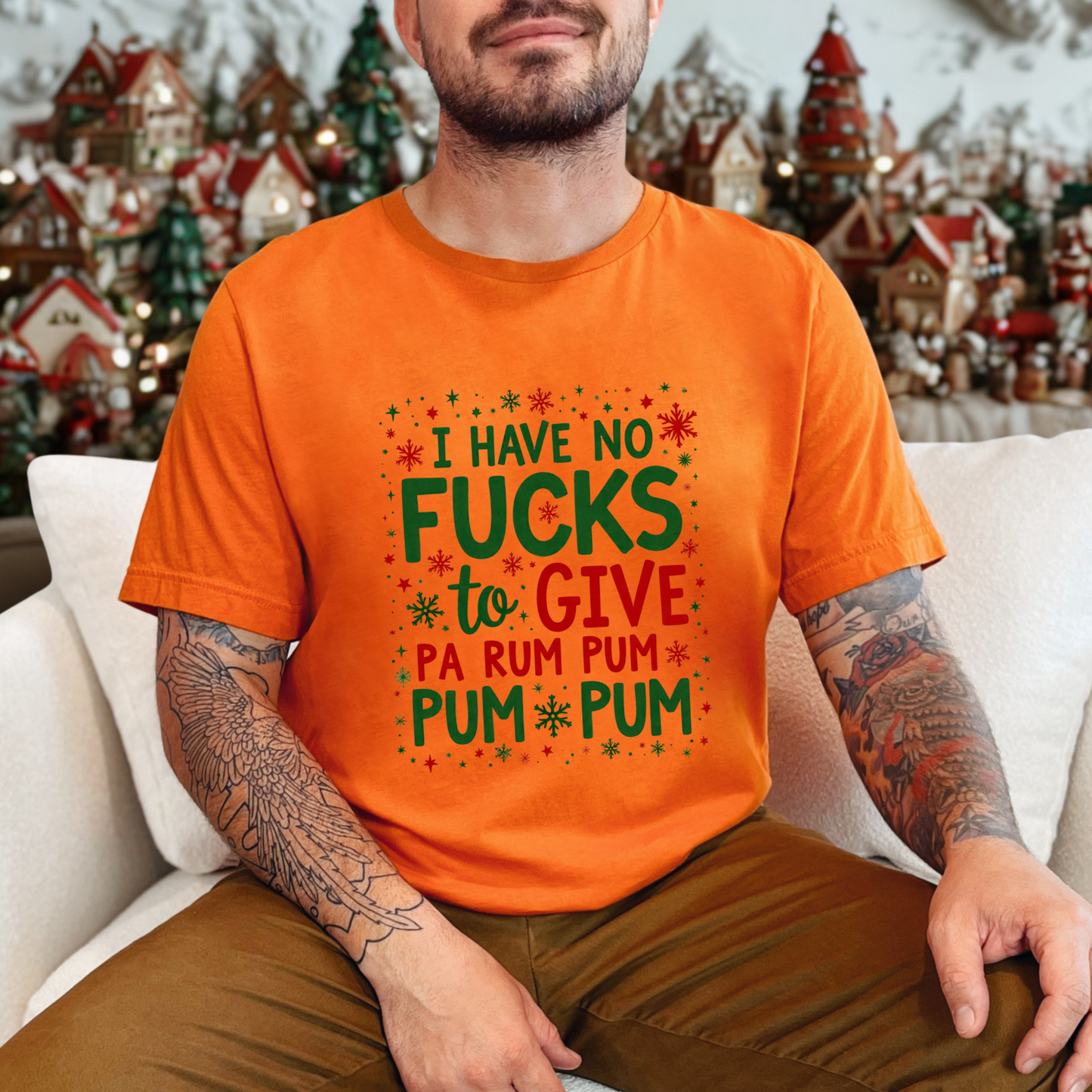 I Have No F*cks to Give Pa Rum Pa Pum Pum Funny Christmas T-Shirt