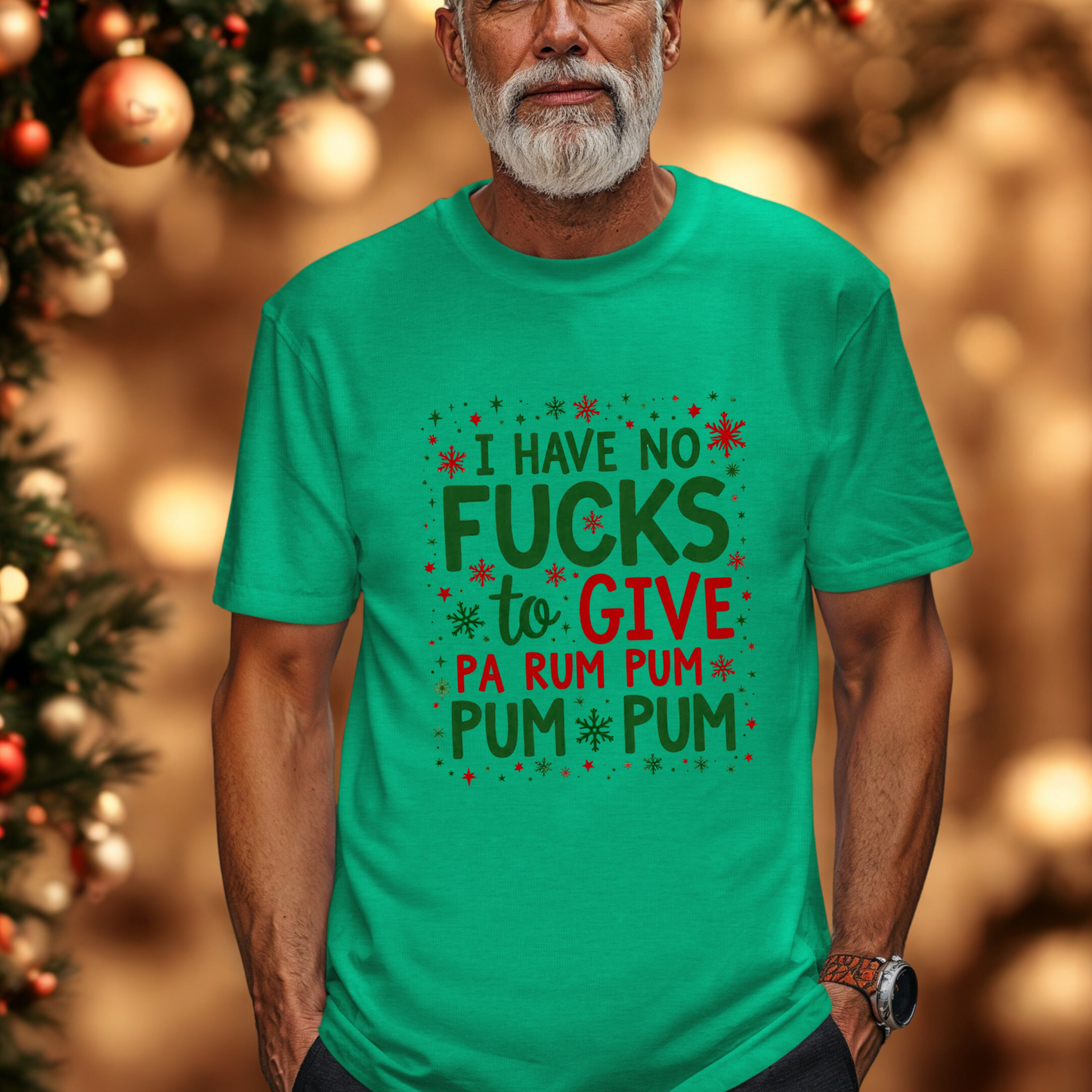 I Have No F*cks to Give Pa Rum Pa Pum Pum Funny Christmas T-Shirt