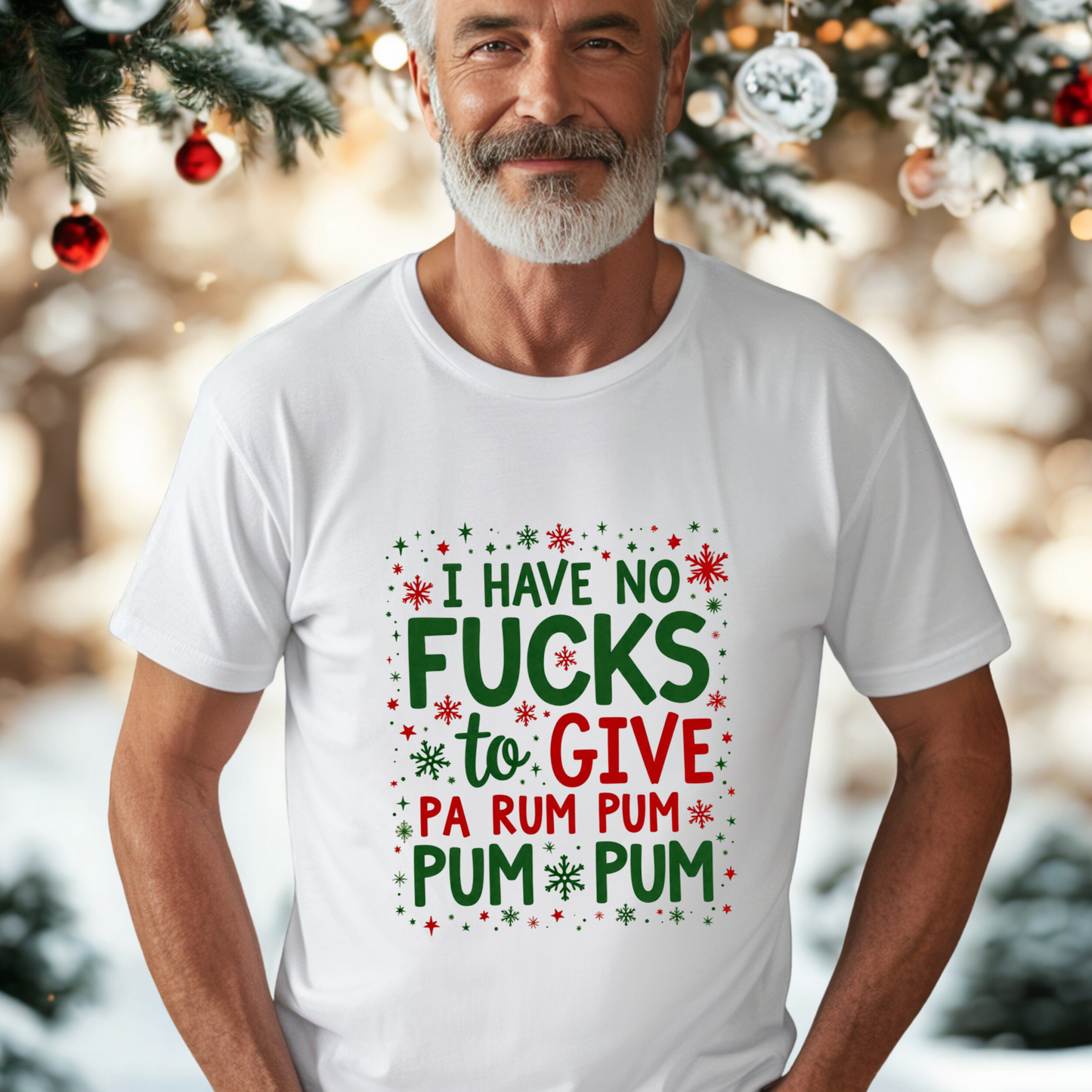 I Have No F*cks to Give Pa Rum Pa Pum Pum Funny Christmas T-Shirt