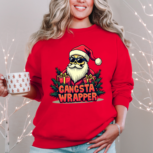 Sarcastic Gangsta Wrapper Skull Christmas Sweater