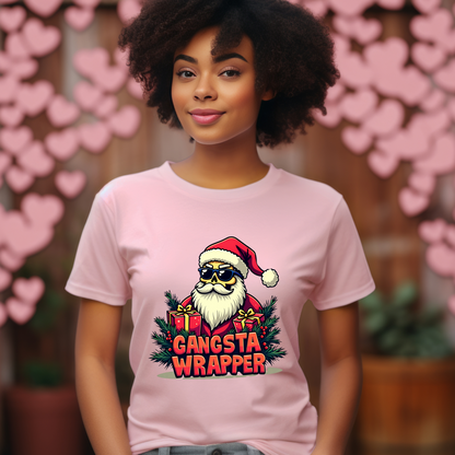 Gangsta Wrapper Sarcastic Christmas Tee