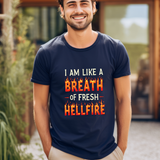 Fiery Statement Tee - "Breath of Fresh Hellf*re" Workout T-Shirt