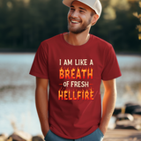 Fiery Statement Tee - "Breath of Fresh Hellf*re" Workout T-Shirt