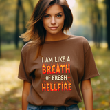 Fiery Statement Tee - "Breath of Fresh Hellf*re" Workout T-Shirt