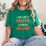 Fiery Statement Tee - "Breath of Fresh Hellf*re" Workout T-Shirt
