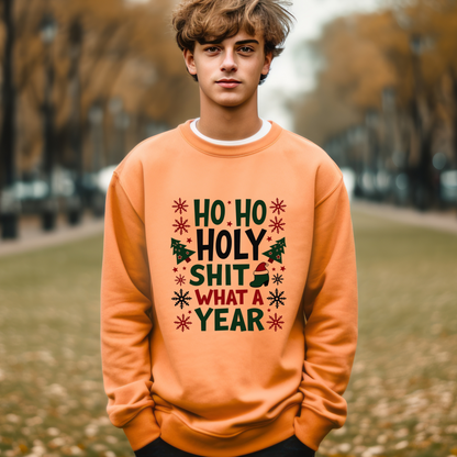 Sarcastic "Ho Ho Holy Sh*t" Christmas Sweatshirt