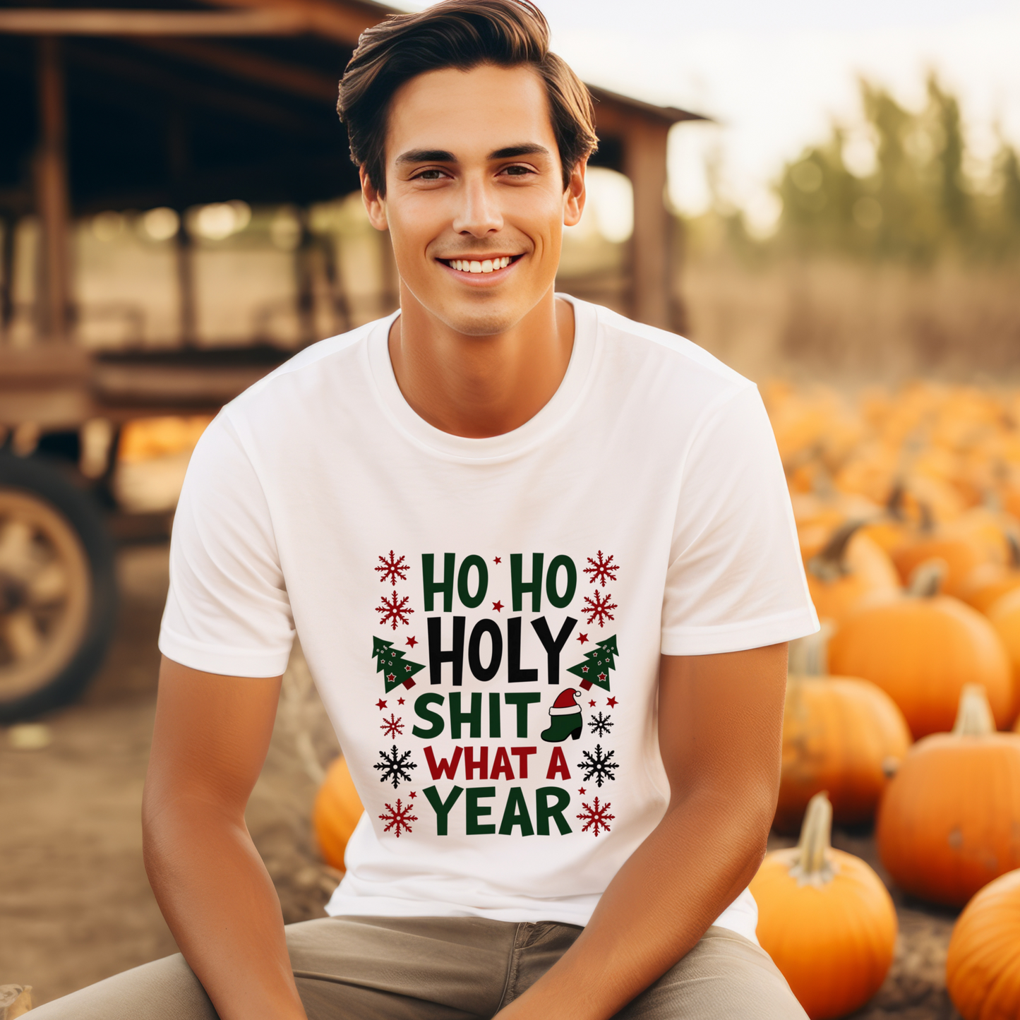 Funny "Ho Ho Ho Holy Sh*t What a Year" Christmas Tee