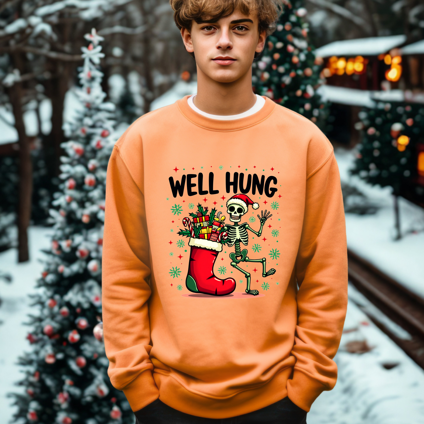Sarcastic "Well Hung" Christmas Sweatshirt