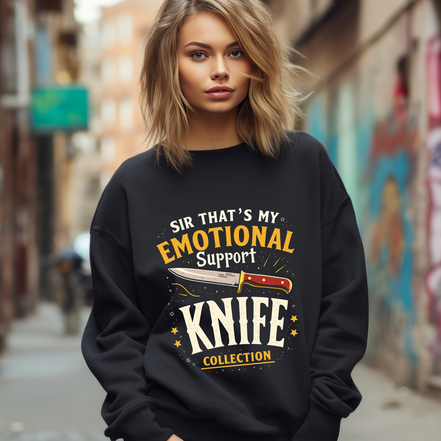 Funny Emotional Support Knife Sweatshirt