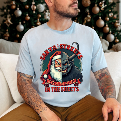 Krampus In The Sheets & Santa in the Streets Horror Holiday Tee