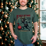 Sarcastic Krampus Christmas T-Shirt - "My Neck, My Back" Horror Graphic Tee