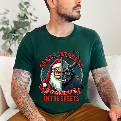 Krampus In The Sheets & Santa in the Streets Horror Holiday Tee
