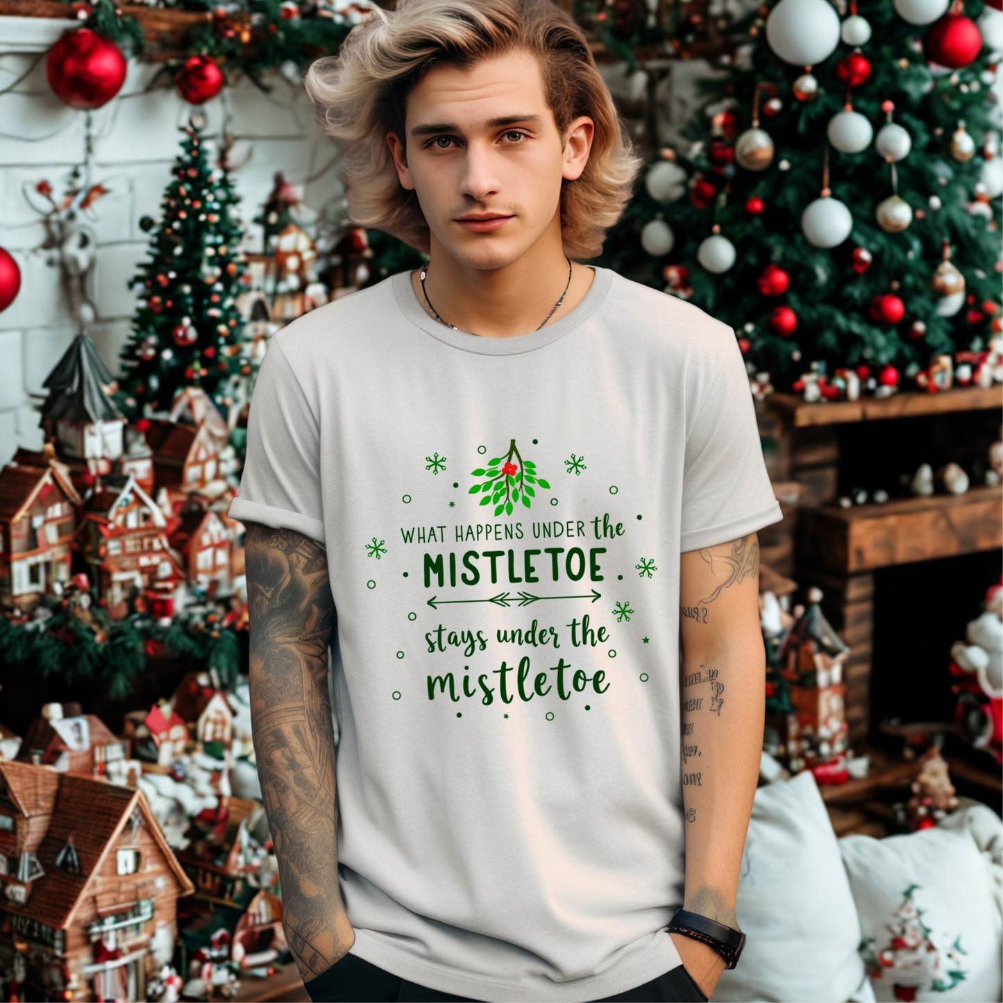 Mistletoe Kisses Christmas Tee