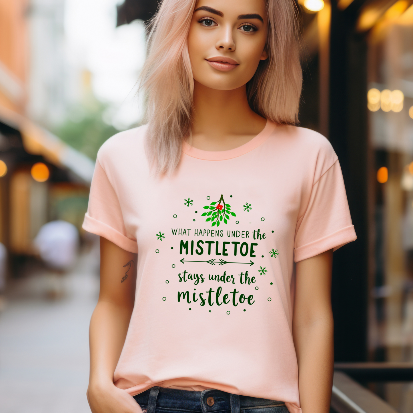 Mistletoe Kisses Christmas Tee