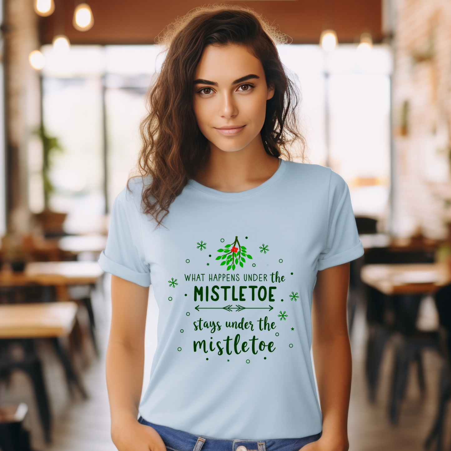 Mistletoe Kisses Christmas Tee